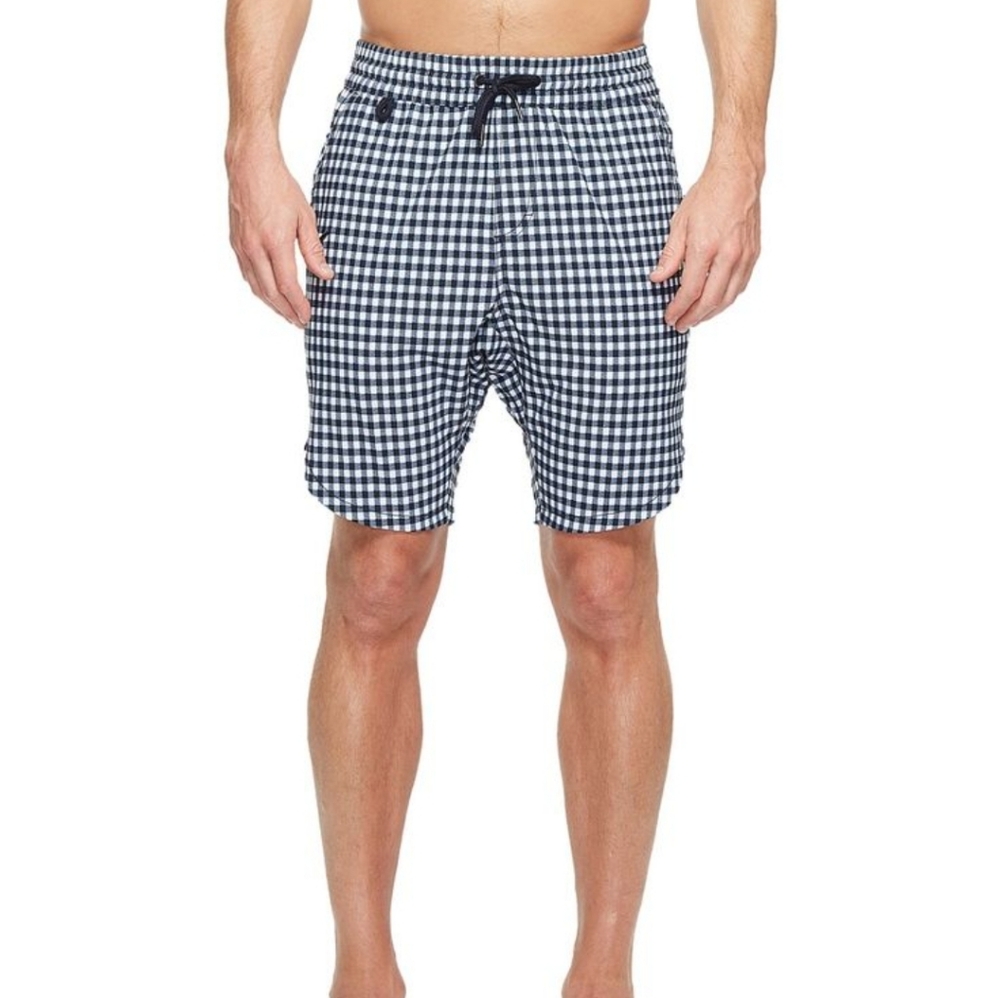 Publish Today for Tomorrow Reuben Boardshorts Gingham Blue Medium 9"